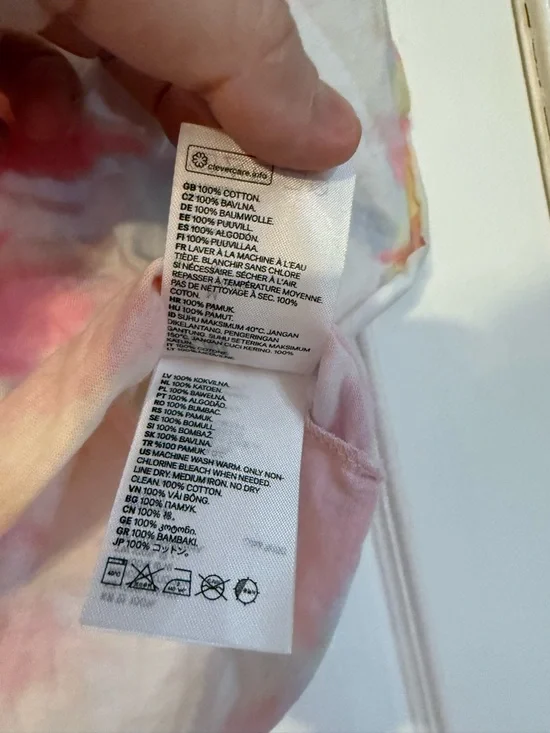 H&M Pastel Tie-Dye Cropped Tee - Pink, Yellow, Light Blue - Picture 4 of 7